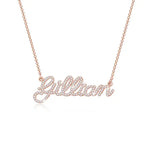 Rose gold crystal name necklace
