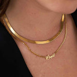 English Cursive Name Necklace With Thick Chain.