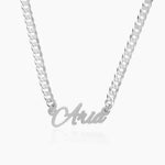 English Cursive Name Necklace With Thick Chain
