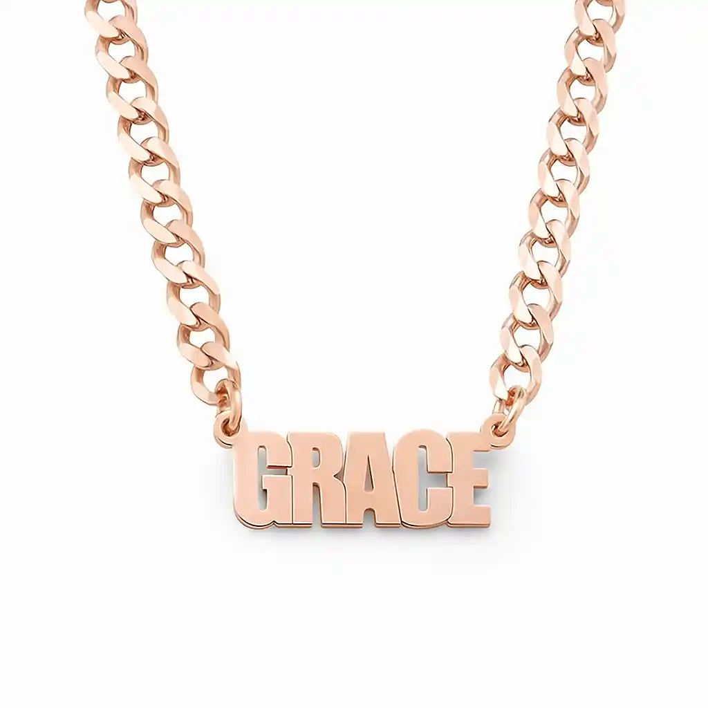 THICK CHAIN NAME Necklace