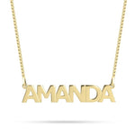 English Capital Letters Name Necklace in 18k gold plated