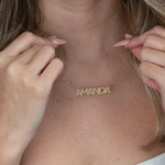 English capital letters name necklace in 18k gold plated