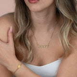 English Capital Letters Name Necklace in 18k gold plating