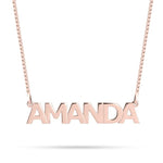 English capital letters name necklace in 18k Rose gold plated