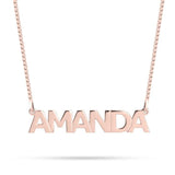 English capital letters name necklace in 18k Rose gold plated