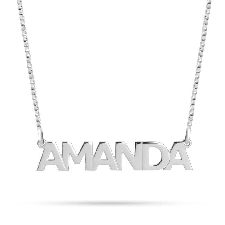 English Capital Letters Name Necklace in sterling silver 925