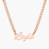 English Cursive Name Necklace With Thick Chain