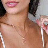 English Cursive Vertical Name Necklace
