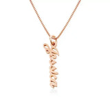 English Cursive Vertical Name Necklace