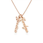 English Cursive Vertical Name Necklace