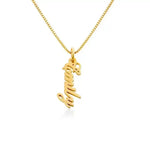 English Cursive Vertical Name Necklace