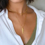 English Cursive Vertical Name Necklace