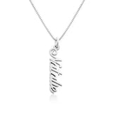 English Cursive Vertical Name Necklace