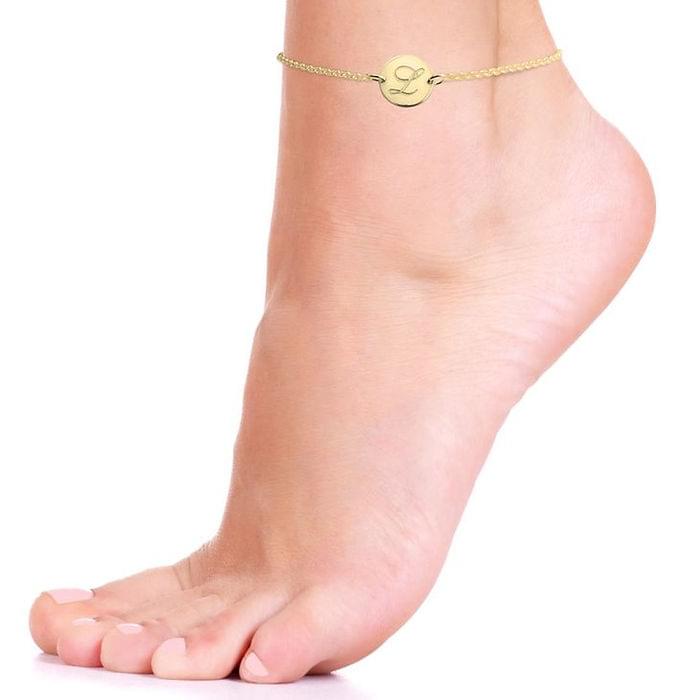 Engraved Initial Anklet
