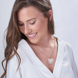 Birthstone Heart Necklace with Engraved Names