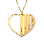 Heart Necklace Upto 4 Names & Diamonds