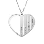 Heart Necklace Upto 4 Names & Diamonds