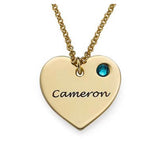 Gold Personalized Heart Pendant 