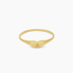 Engraved Heart Signet Ring.