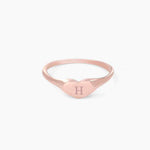Engraved Heart Signet Ring.