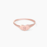 Engraved Heart Signet Ring.