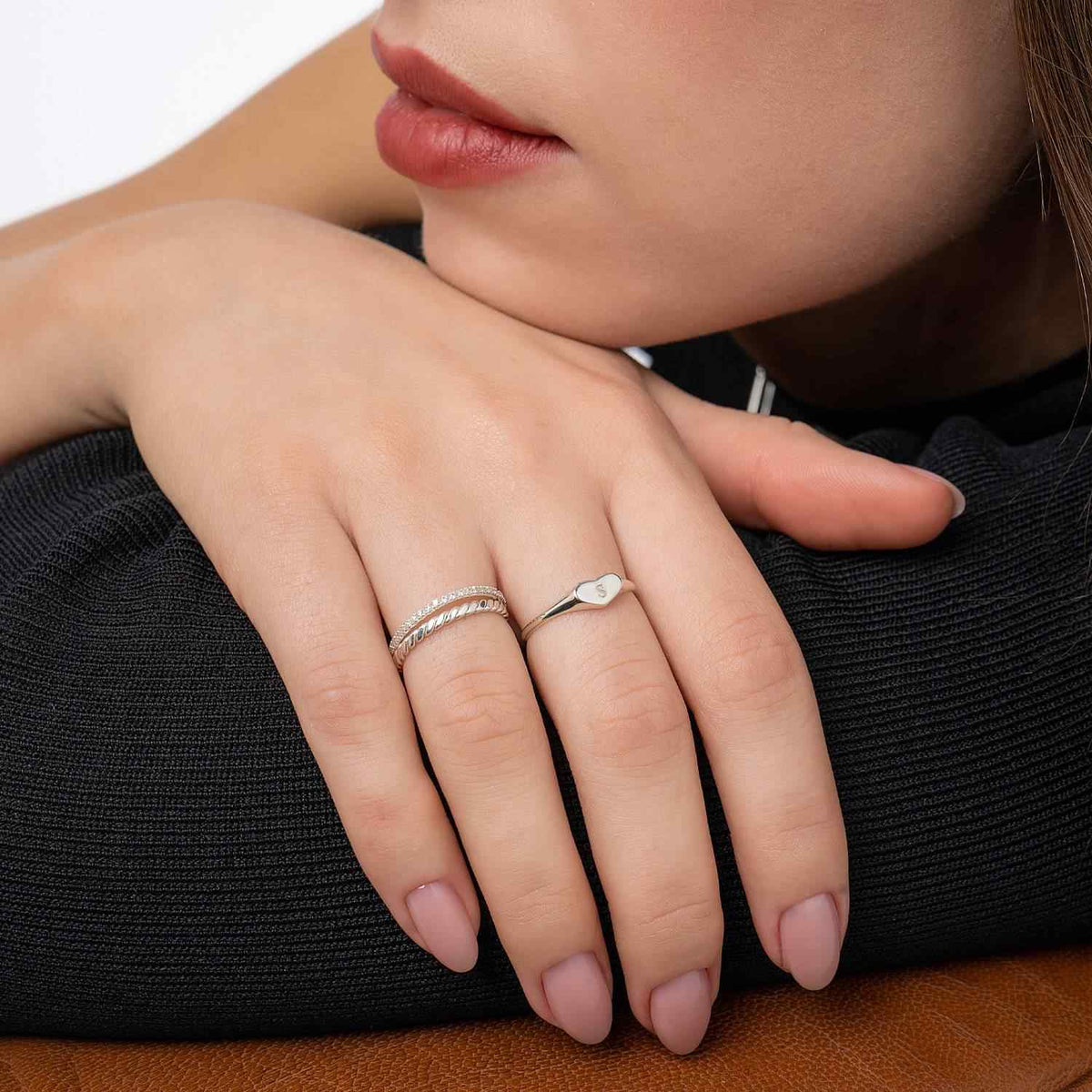 Engraved Heart Signet Ring.