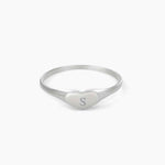 Engraved Heart Signet Ring.