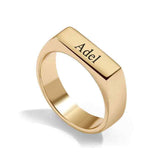 Bar Stackable Name Ring
