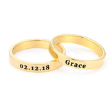 Engraved Thin Band Ring