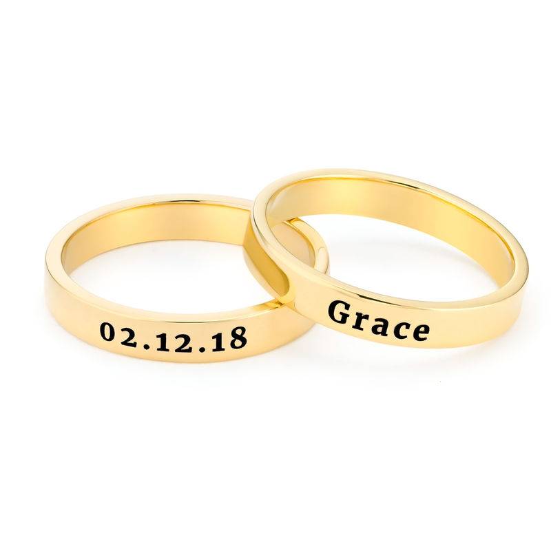 Engraved Thin Band Ring