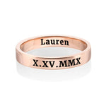 Engraved Thin Band Ring