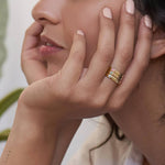 Engraved Thin Band Ring With Birthstone