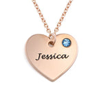 Personalized Heart Necklace With Engraved Name