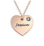 Personalized Heart Necklace With Engraved Name