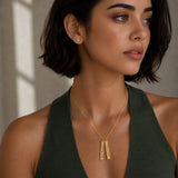 Engraved Vertical Bar Necklace.
