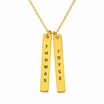 Engraved Vertical Bar Necklace.