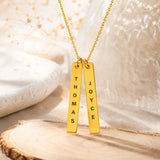 Engraved Vertical Bar Necklace.