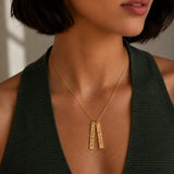 Engraved Vertical Bar Necklace.