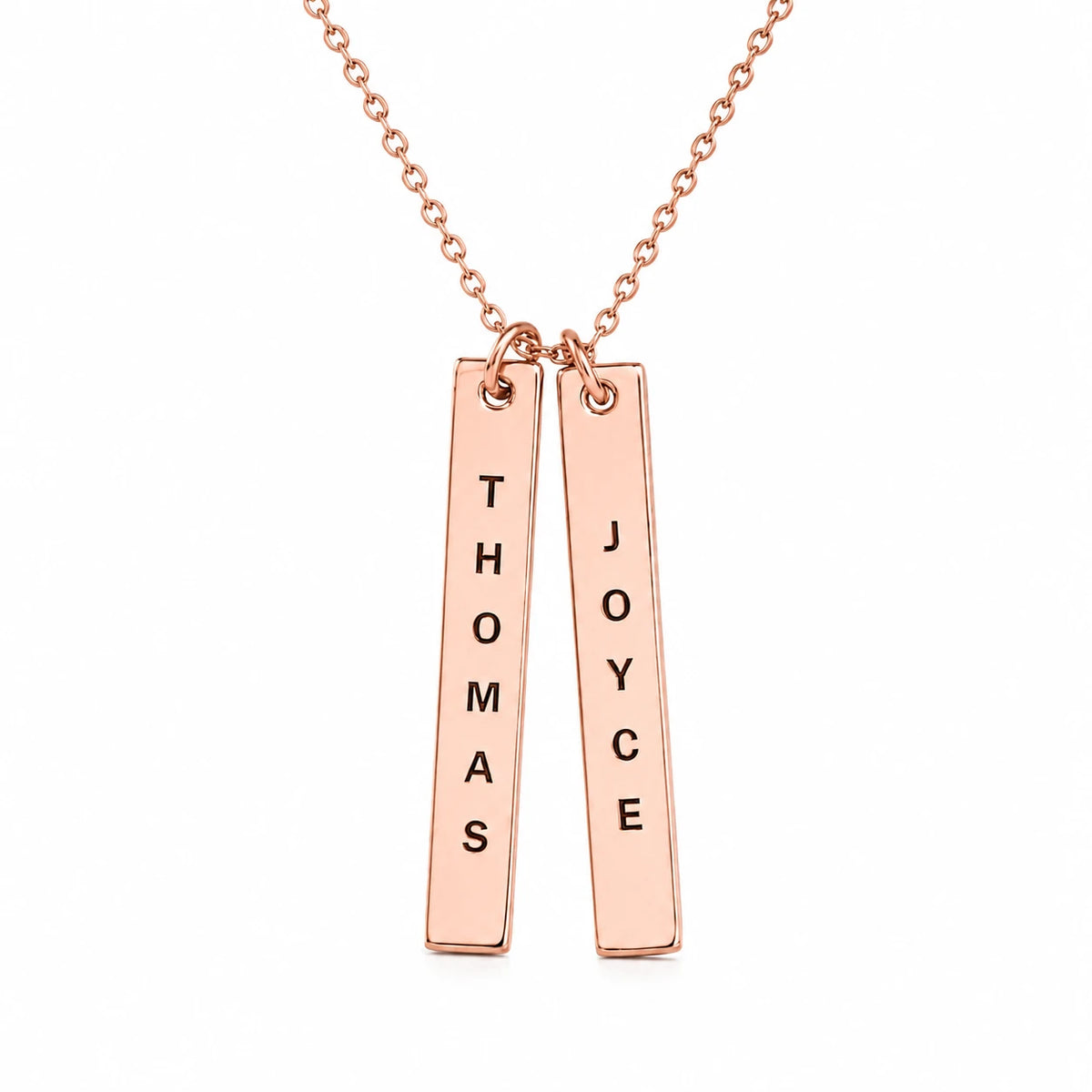 Engraved Vertical Bar Necklace.