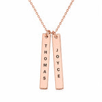 Engraved Vertical Bar Necklace.