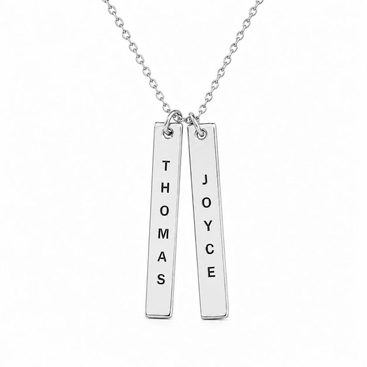 Engraved Vertical Bar Necklace.