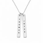 Engraved Vertical Bar Necklace.