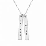 Engraved Vertical Bar Necklace.