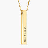 Engraved 3D Bar Necklace