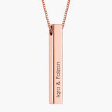 Engraved 3D Bar Necklace