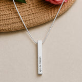 Engraved 3D Bar Necklace