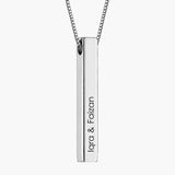 Engraved 3D Bar Necklace