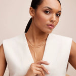 Engraved 3D bar necklace with diamonds in 18k Rose gold Plated with upto 4-sided personalization
