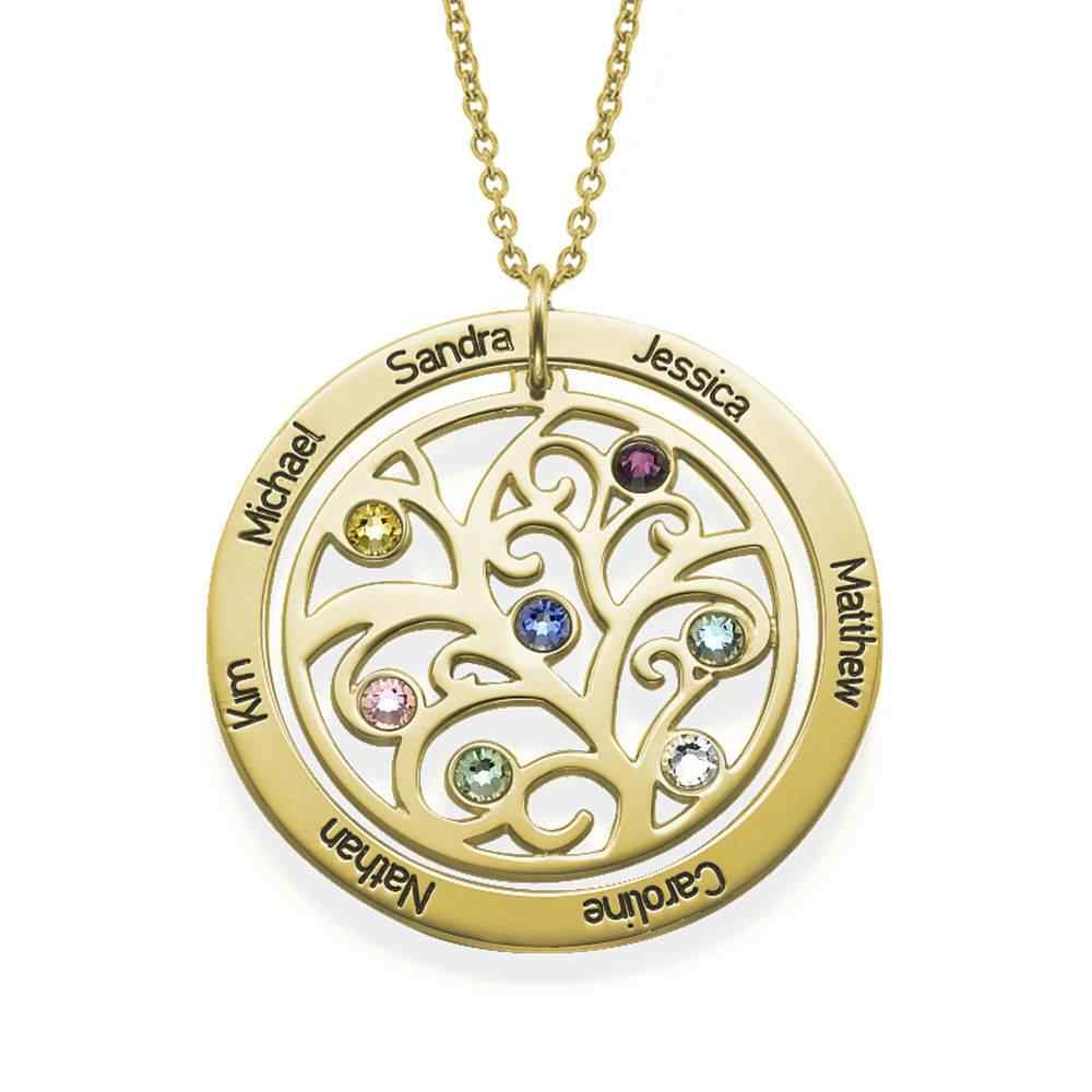 Family Tree Necklace With Birthstones and Names.