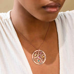 Family Tree Necklace With Birthstones and Names.